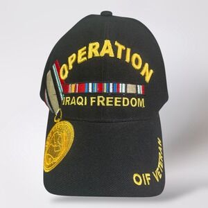 Operation‎ Iraqi Freedom Veteran Baseball Cap OIF Embroidered Gold Medal Men's